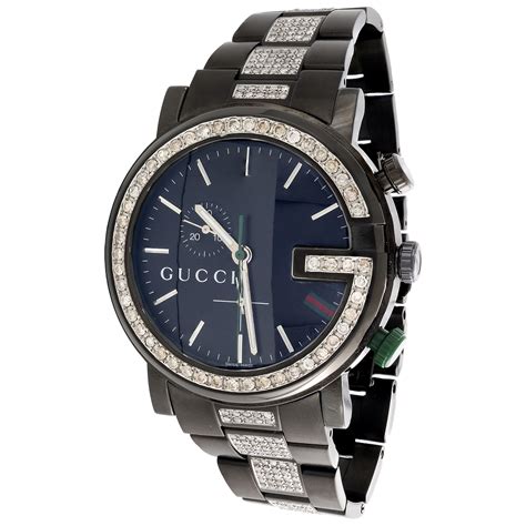 gucci black diamond watch|men's diamond Gucci watch diamonds.